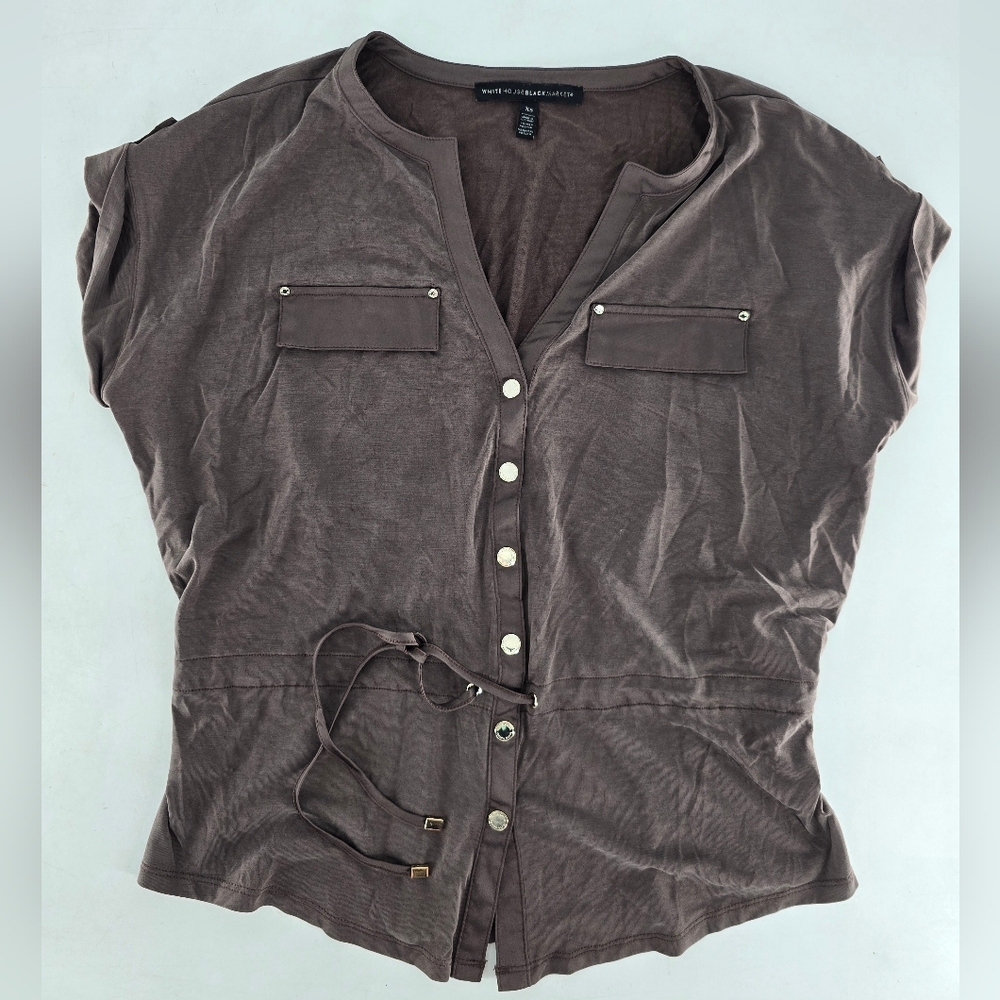 White House Black Market Brown‎ Button Down Shirt